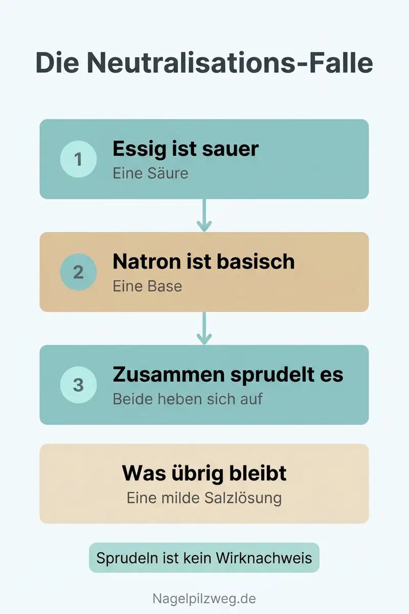 Infografik: Die Neutralisations-Falle beim Natron-Essig-Rezept