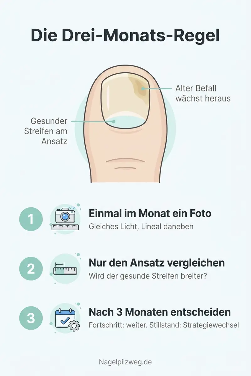 Infografik: Die Drei-Monats-Regel am Nagelansatz