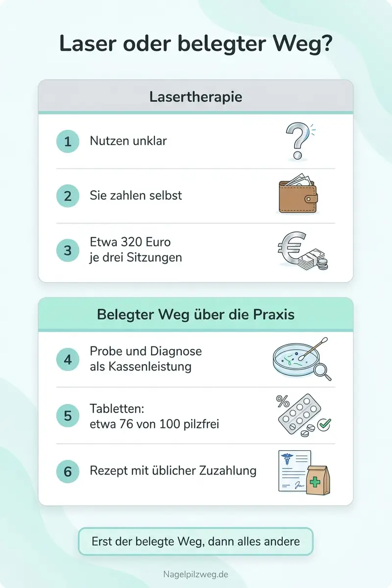 Infografik: Laser und belegte Behandlungen im Kostenvergleich