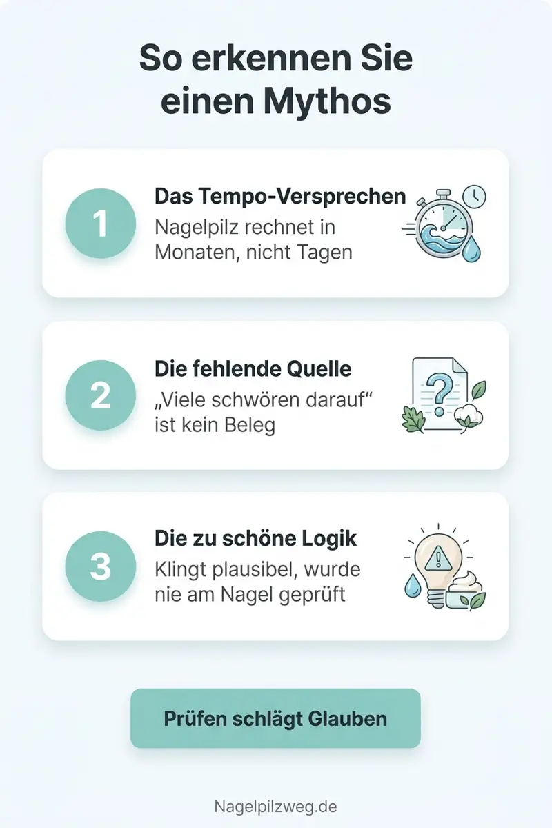 Infografik: Drei Merkmale, an denen Sie einen Mythos erkennen