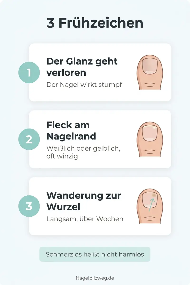 Infografik: Die drei Frühzeichen am Nagelrand