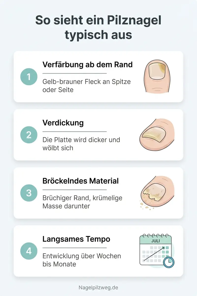 Infografik: Die typischen Merkmale eines Pilznagels