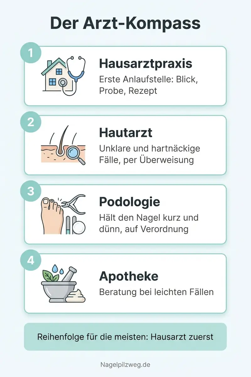 Infografik: Der Arzt-Kompass für Hausarzt, Hautarzt und Podologie